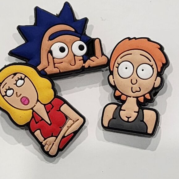 Shoe Charms " Rick & Morty" Charms Set of 3 - Picture 2 of 2